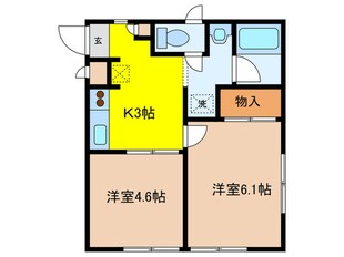 サニ－コ－ト桧木Ｇ棟の物件間取画像